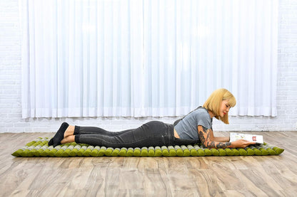 Kapok Roll Mat – Handcrafted Folding Sleep & Relaxation Mattress from Thailand, Ideal as Guest Bed, Camping Mat, Yoga Mat or Traditional Futon, 75 x 39 inches, Orange Red