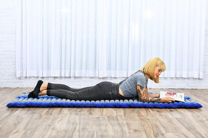 Kapok Roll Mat – Handcrafted Folding Sleep & Relaxation Mattress from Thailand, Ideal as Guest Bed, Camping Mat, Yoga Mat or Traditional Futon, 75 x 39 inches, Orange Red