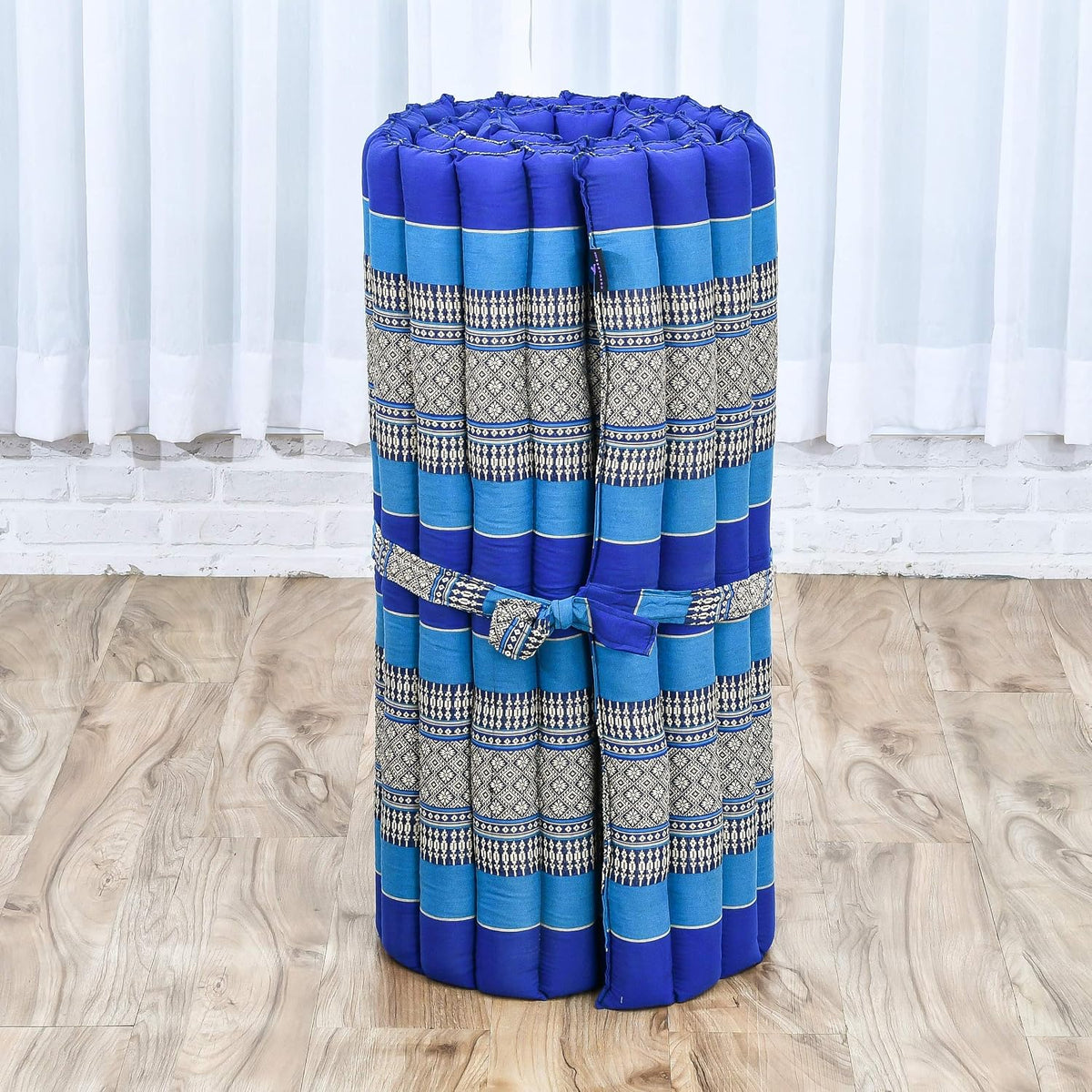Kapok Roll Mat – Handcrafted Folding Sleep & Relaxation Mattress from Thailand, Ideal as Guest Bed, Camping Mat, Yoga Mat or Traditional Futon, 75 x 39 inches, Orange Red