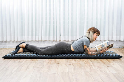 Kapok Roll Mat – Handcrafted Folding Sleep & Relaxation Mattress from Thailand, Ideal as Guest Bed, Camping Mat, Yoga Mat or Traditional Futon, 75 x 39 inches, Orange Red