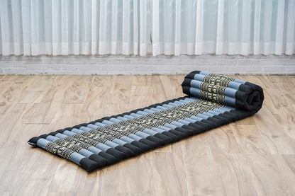 Kapok Roll Mat – Handcrafted Folding Sleep & Relaxation Mattress from Thailand, Ideal as Guest Bed, Camping Mat, Yoga Mat or Traditional Futon, 75 x 39 inches, Orange Red