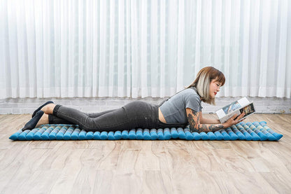 Kapok Roll Mat – Handcrafted Folding Sleep & Relaxation Mattress from Thailand, Ideal as Guest Bed, Camping Mat, Yoga Mat or Traditional Futon, 75 x 39 inches, Orange Red