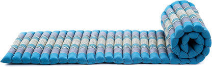 Kapok Roll Mat – Handcrafted Folding Sleep & Relaxation Mattress from Thailand, Ideal as Guest Bed, Camping Mat, Yoga Mat or Traditional Futon, 75 x 39 inches, Orange Red