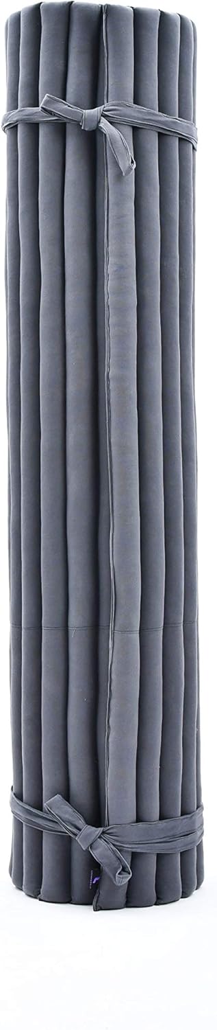 Kapok Roll Mat – Handcrafted Folding Sleep & Relaxation Mattress from Thailand, Ideal as Guest Bed, Camping Mat, Yoga Mat or Traditional Futon, 75 x 39 inches, Orange Red