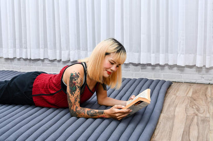 Kapok Roll Mat – Handcrafted Folding Sleep & Relaxation Mattress from Thailand, Ideal as Guest Bed, Camping Mat, Yoga Mat or Traditional Futon, 75 x 39 inches, Orange Red