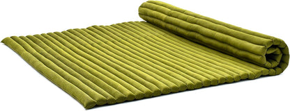 Kapok Roll Mat – Handcrafted Folding Sleep & Relaxation Mattress from Thailand, Ideal as Guest Bed, Camping Mat, Yoga Mat or Traditional Futon, 75 x 39 inches, Orange Red