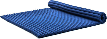 Kapok Roll Mat – Handcrafted Folding Sleep & Relaxation Mattress from Thailand, Ideal as Guest Bed, Camping Mat, Yoga Mat or Traditional Futon, 75 x 39 inches, Orange Red
