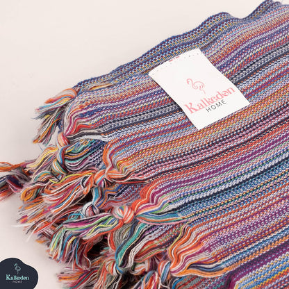 Rainbow Beach Towel | Sarong |Luxurious Turkish Towel | Turkish Cotton Beach Blanket |Picnic Blanket |Peshtemal | Wrap | Pareo |Yoga Blanket (Purple)