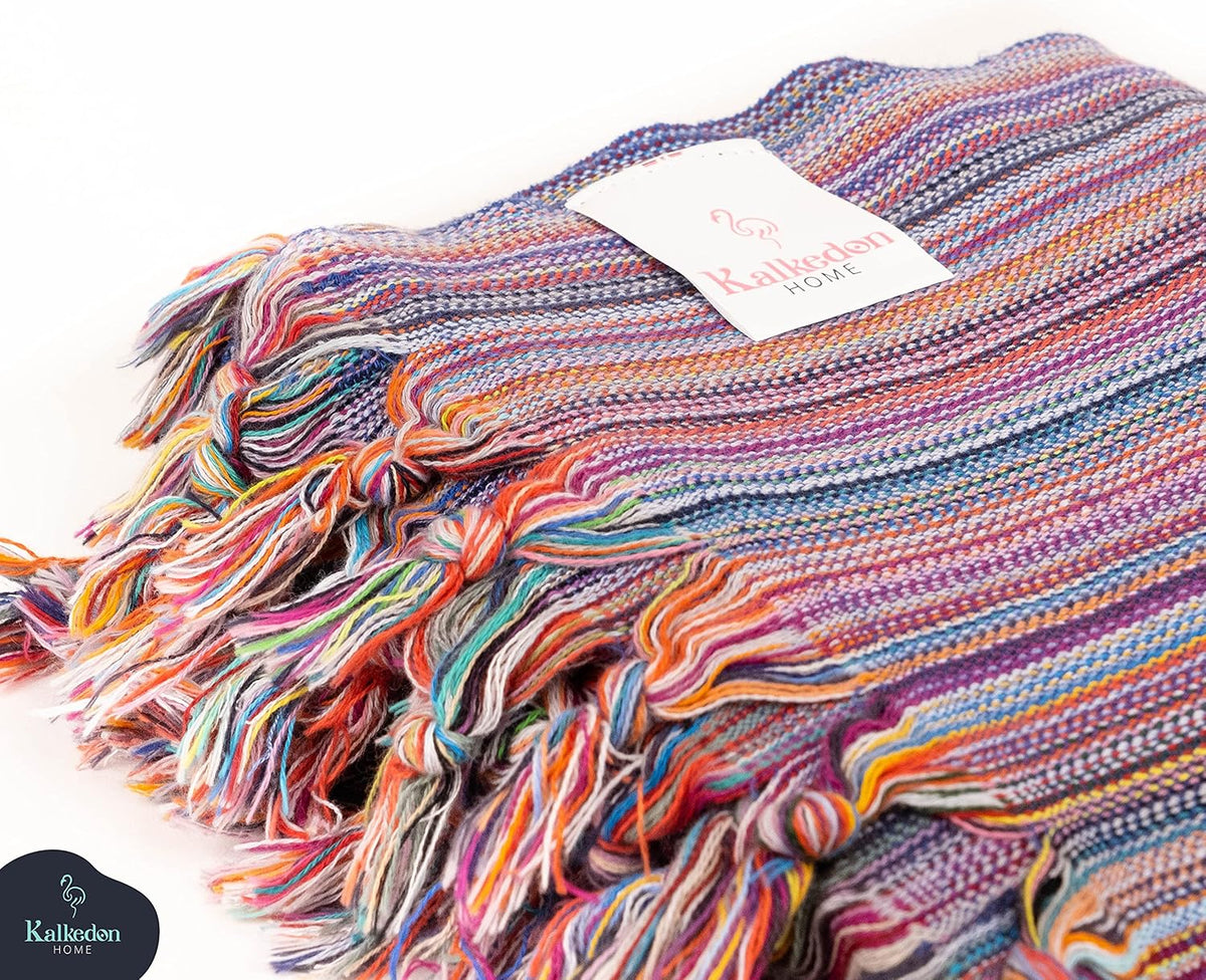 Rainbow Beach Towel | Sarong |Luxurious Turkish Towel | Turkish Cotton Beach Blanket |Picnic Blanket |Peshtemal | Wrap | Pareo |Yoga Blanket (Purple)