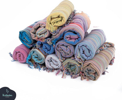 Rainbow Beach Towel | Sarong |Luxurious Turkish Towel | Turkish Cotton Beach Blanket |Picnic Blanket |Peshtemal | Wrap | Pareo |Yoga Blanket (Purple)