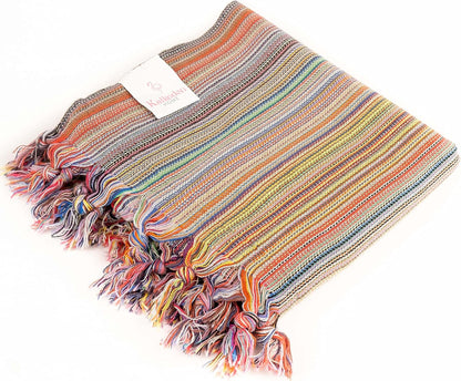 Rainbow Beach Towel | Sarong |Luxurious Turkish Towel | Turkish Cotton Beach Blanket |Picnic Blanket |Peshtemal | Wrap | Pareo |Yoga Blanket (Purple)
