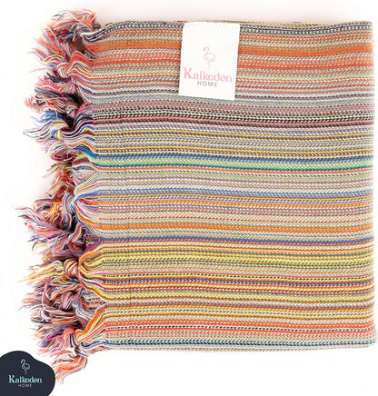 Rainbow Beach Towel | Sarong |Luxurious Turkish Towel | Turkish Cotton Beach Blanket |Picnic Blanket |Peshtemal | Wrap | Pareo |Yoga Blanket (Purple)