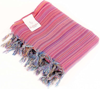 Rainbow Beach Towel | Sarong |Luxurious Turkish Towel | Turkish Cotton Beach Blanket |Picnic Blanket |Peshtemal | Wrap | Pareo |Yoga Blanket (Purple)