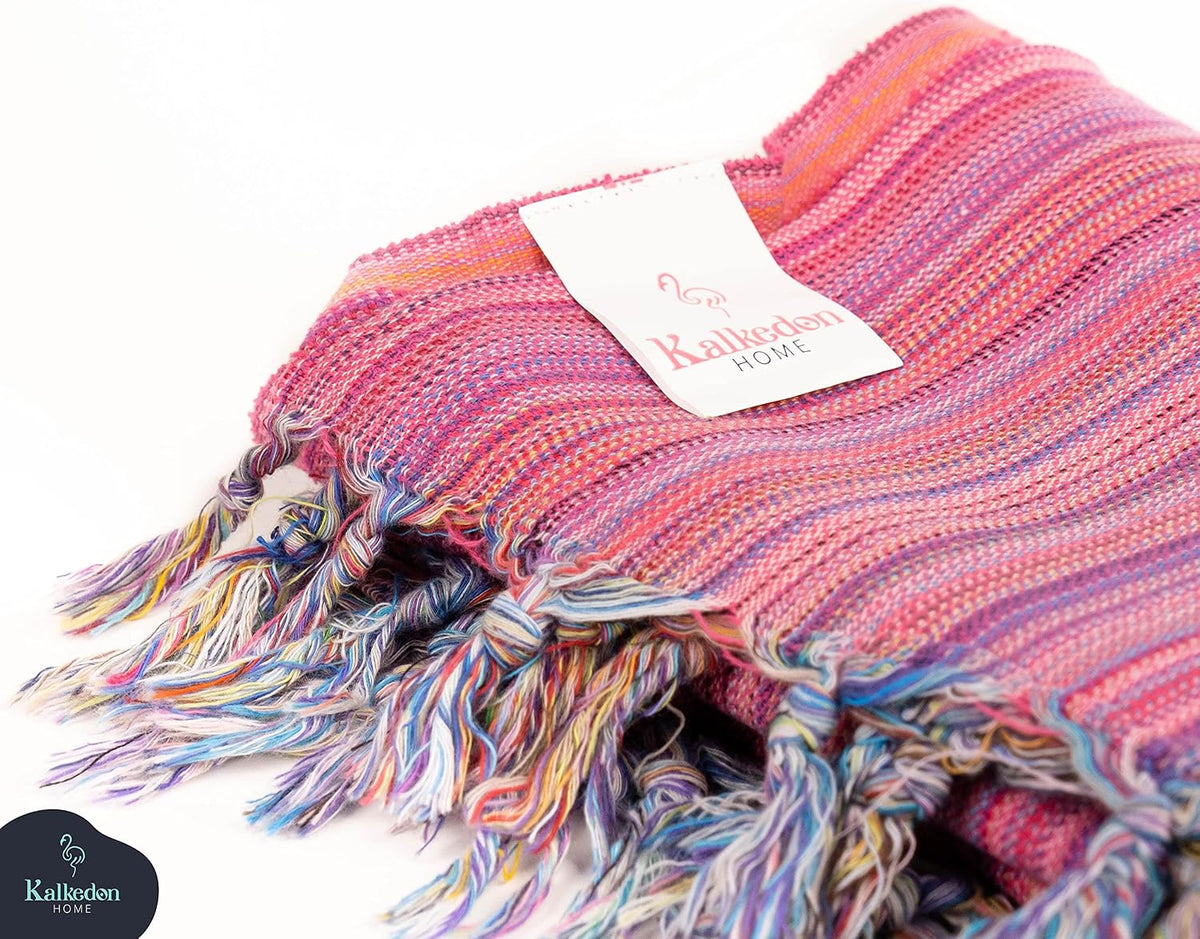 Rainbow Beach Towel | Sarong |Luxurious Turkish Towel | Turkish Cotton Beach Blanket |Picnic Blanket |Peshtemal | Wrap | Pareo |Yoga Blanket (Purple)