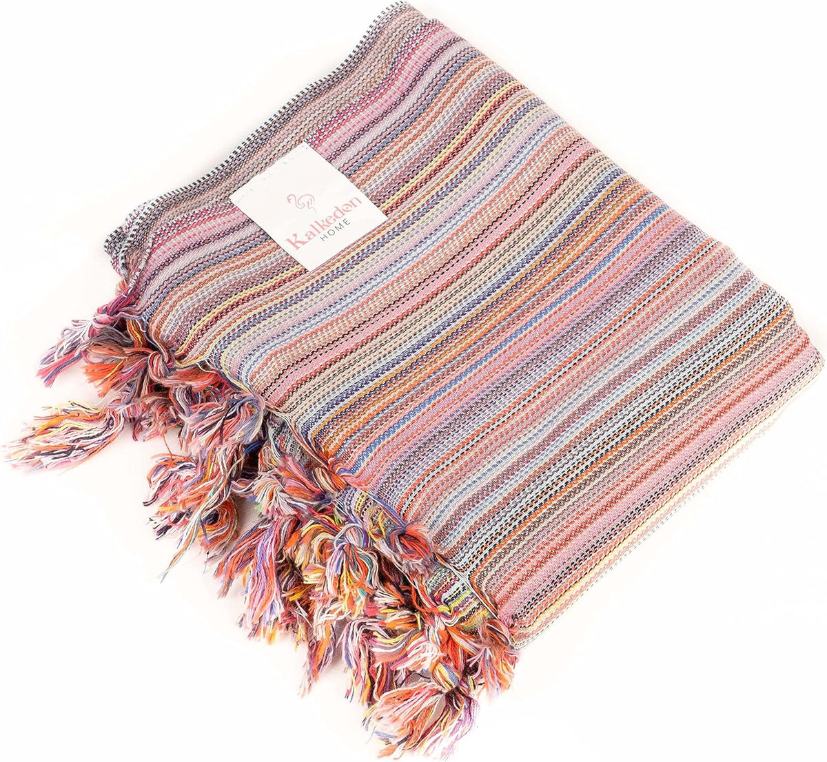 Rainbow Beach Towel | Sarong |Luxurious Turkish Towel | Turkish Cotton Beach Blanket |Picnic Blanket |Peshtemal | Wrap | Pareo |Yoga Blanket (Purple)