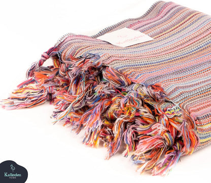 Rainbow Beach Towel | Sarong |Luxurious Turkish Towel | Turkish Cotton Beach Blanket |Picnic Blanket |Peshtemal | Wrap | Pareo |Yoga Blanket (Purple)