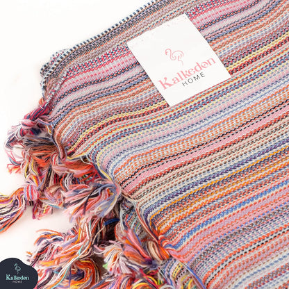 Rainbow Beach Towel | Sarong |Luxurious Turkish Towel | Turkish Cotton Beach Blanket |Picnic Blanket |Peshtemal | Wrap | Pareo |Yoga Blanket (Purple)