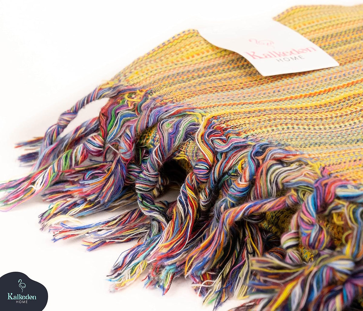 Rainbow Beach Towel | Sarong |Luxurious Turkish Towel | Turkish Cotton Beach Blanket |Picnic Blanket |Peshtemal | Wrap | Pareo |Yoga Blanket (Purple)