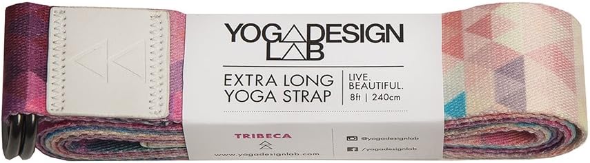 The Yoga Strap | Luxurious, Extra Long, Super Soft, Eco Printed | Studio Quality, Adjustable | Safely Stretch Further and Hold Longer | 8 ft Long