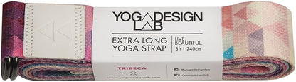 The Yoga Strap | Luxurious, Extra Long, Super Soft, Eco Printed | Studio Quality, Adjustable | Safely Stretch Further and Hold Longer | 8 ft Long