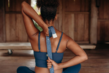The Yoga Strap | Luxurious, Extra Long, Super Soft, Eco Printed | Studio Quality, Adjustable | Safely Stretch Further and Hold Longer | 8 ft Long