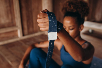 The Yoga Strap | Luxurious, Extra Long, Super Soft, Eco Printed | Studio Quality, Adjustable | Safely Stretch Further and Hold Longer | 8 ft Long