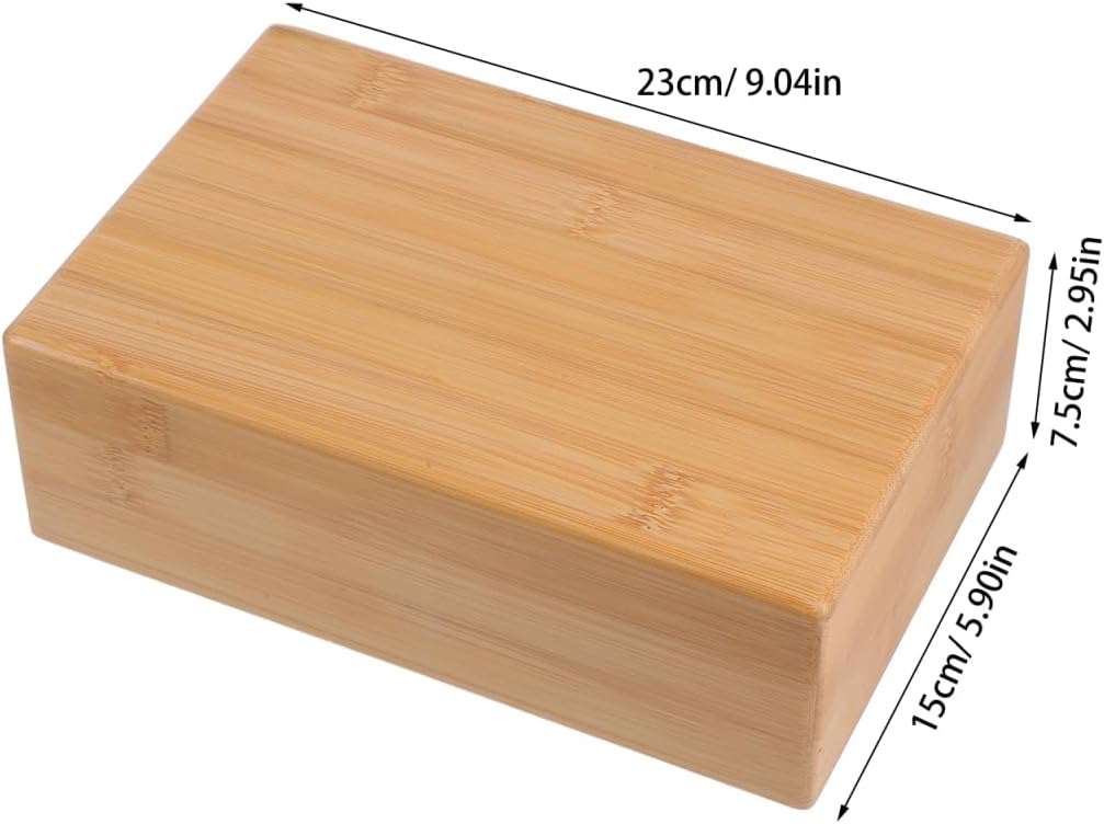 Natural Yoga Brick Wooden Yoga Block for Home Fitness Dance Training Practice Auxiliary Tool Smooth Surface Portable Exercise Brick 9.05 X 5.90 X 2.95 in 1 Pack