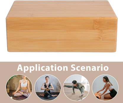 Natural Yoga Brick Wooden Yoga Block for Home Fitness Dance Training Practice Auxiliary Tool Smooth Surface Portable Exercise Brick 9.05 X 5.90 X 2.95 in 1 Pack