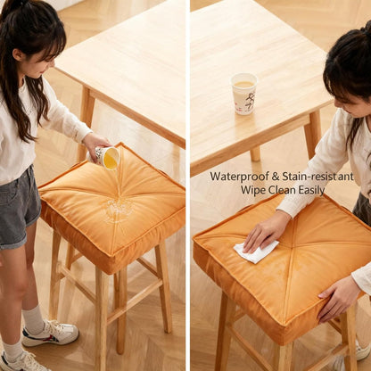 Premium Extra Thick Floor Cushion Luxe Faux Leather Support for Meditation, Yoga Lounging in Living Room, Bedroom(Green,40 * 40 * 15)