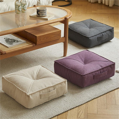 Premium Extra Thick Floor Cushion Luxe Faux Leather Support for Meditation, Yoga Lounging in Living Room, Bedroom(Green,40 * 40 * 15)