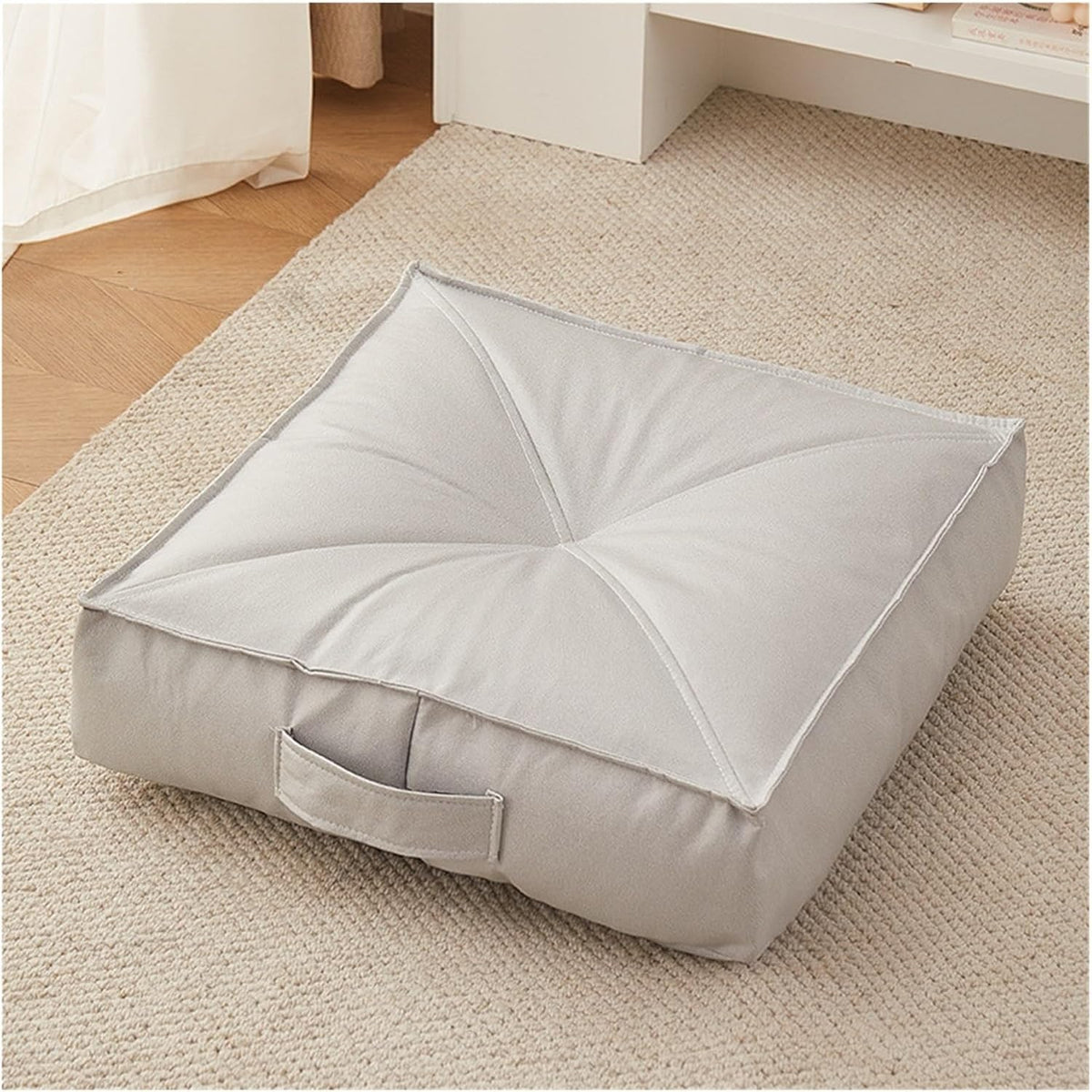Premium Extra Thick Floor Cushion Luxe Faux Leather Support for Meditation, Yoga Lounging in Living Room, Bedroom(Green,40 * 40 * 15)
