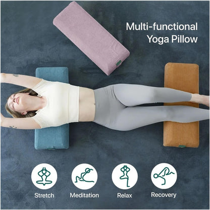 1PC Yoga Bolster Pillow,Rectangular Meditation Cushion,Lightweight Yoga Prop,Restorative Yoga Pillow,Pilates Support Cushion(Purple)