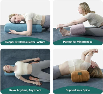 1PC Yoga Bolster Pillow,Rectangular Meditation Cushion,Lightweight Yoga Prop,Restorative Yoga Pillow,Pilates Support Cushion(Purple)