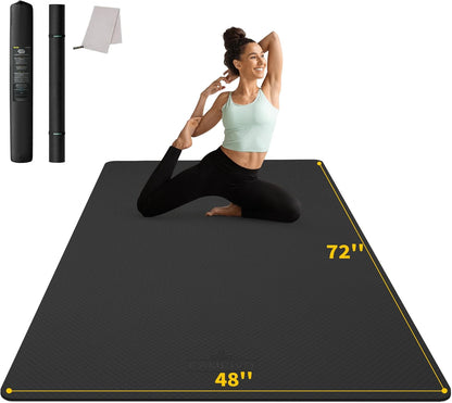 72''x48'' Large Yoga Mat, Extra Thick TPE Workout Mat