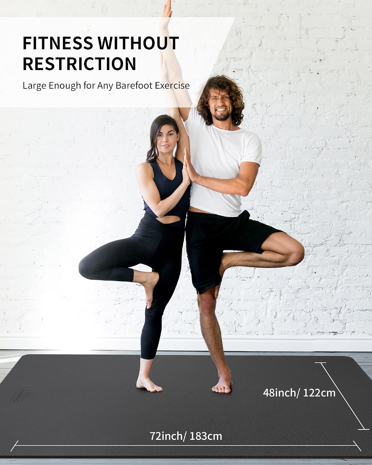 72''x48'' Large Yoga Mat, Extra Thick TPE Workout Mat