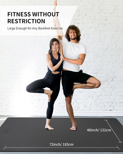 72''x48'' Large Yoga Mat, Extra Thick TPE Workout Mat