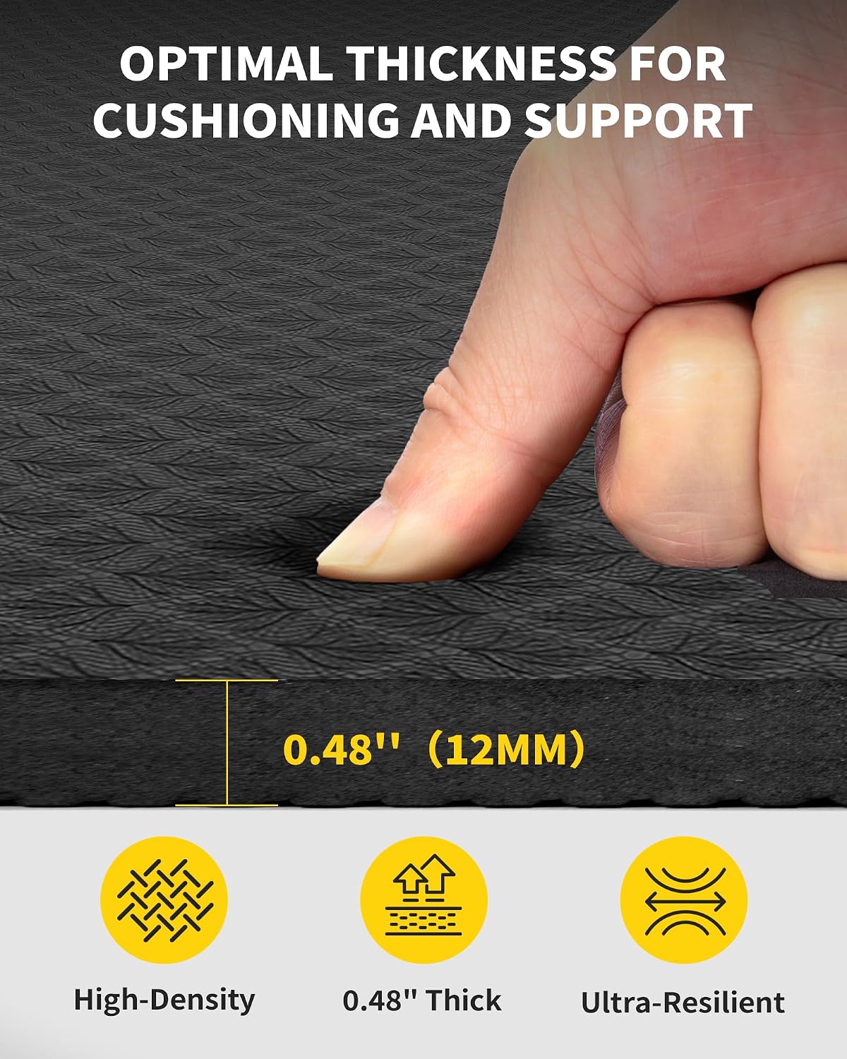 72''x48'' Large Yoga Mat, Extra Thick TPE Workout Mat
