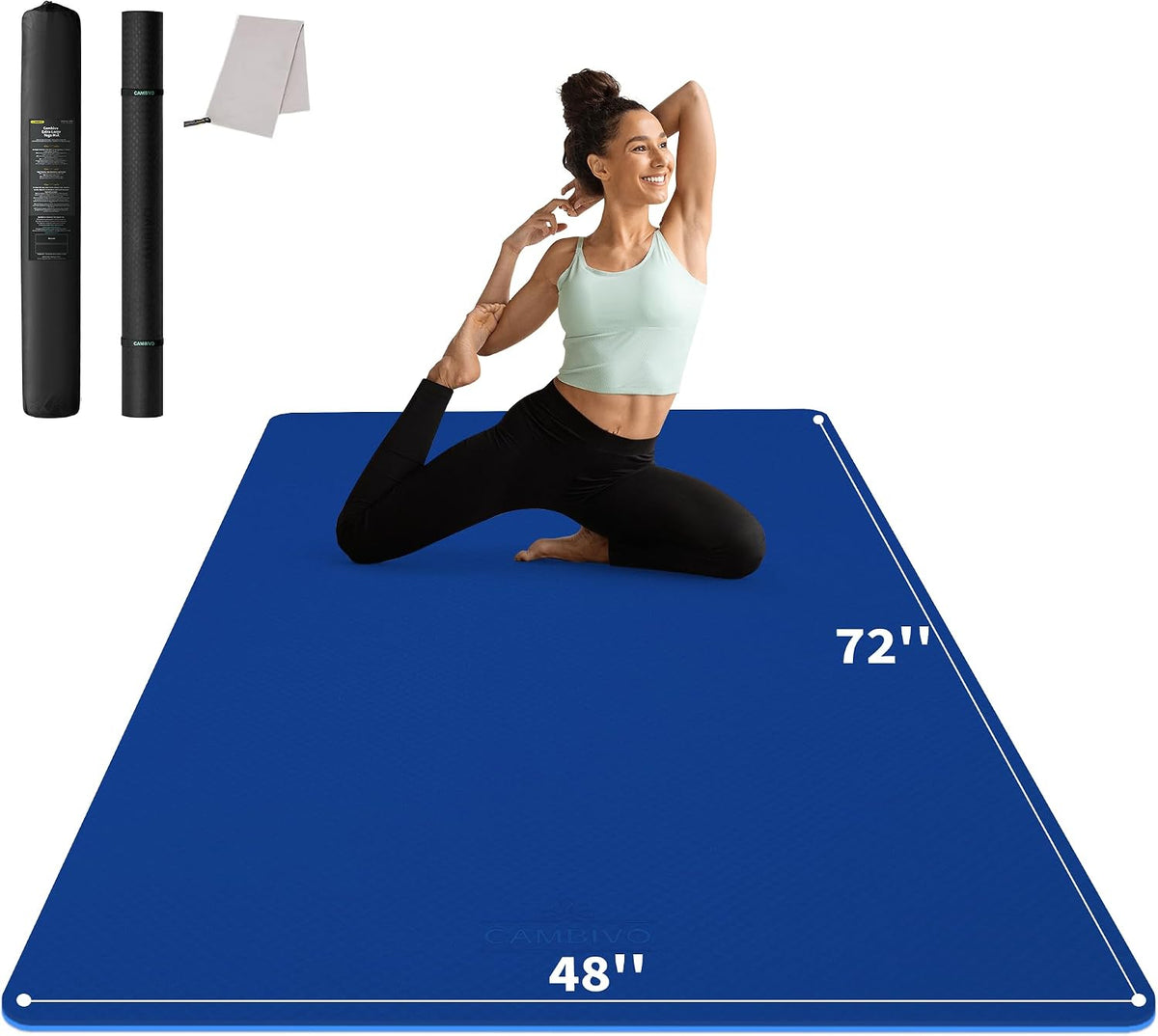 72''x48'' Large Yoga Mat, Extra Thick TPE Workout Mat