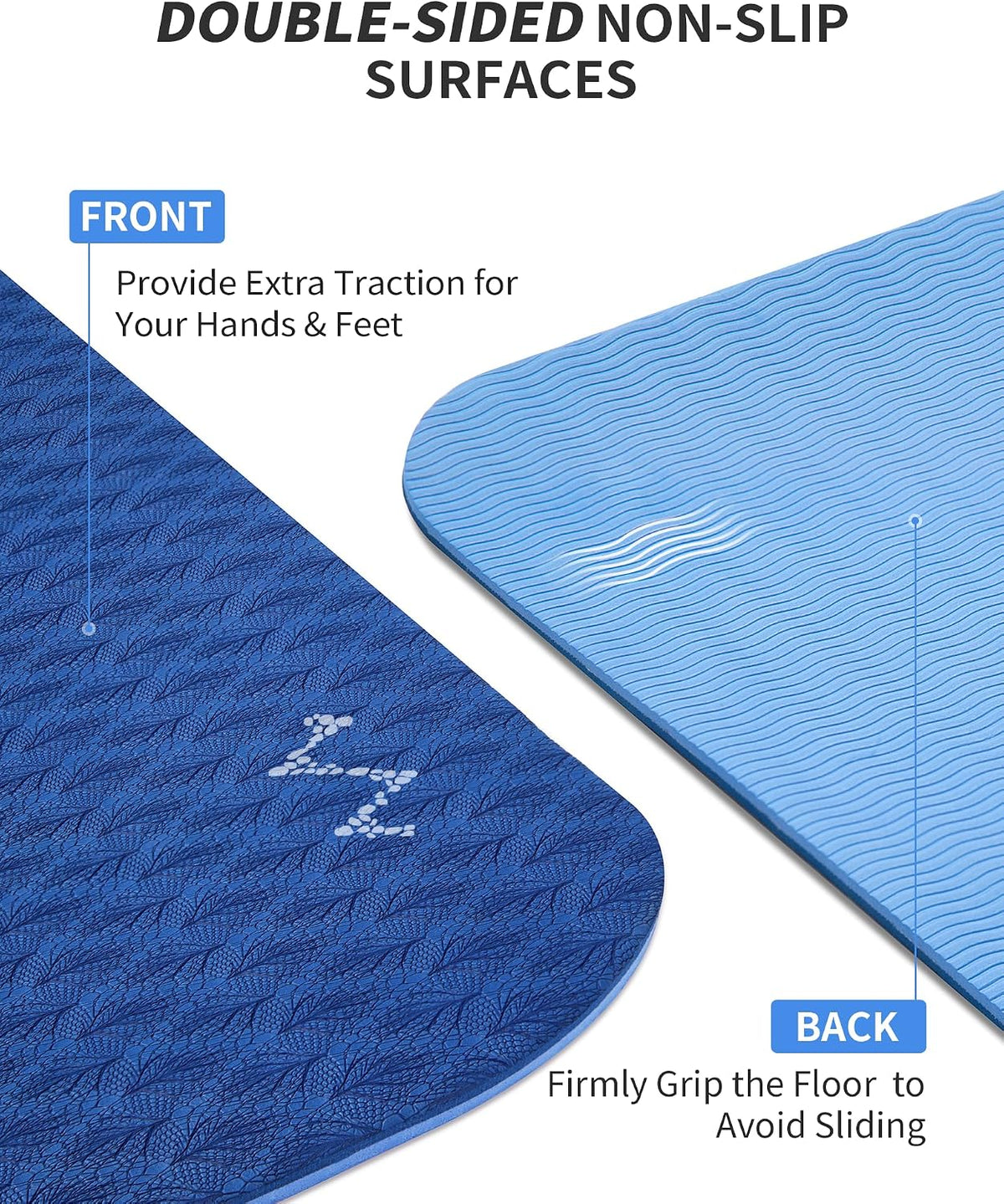 72''x48'' Large Yoga Mat, Extra Thick TPE Workout Mat