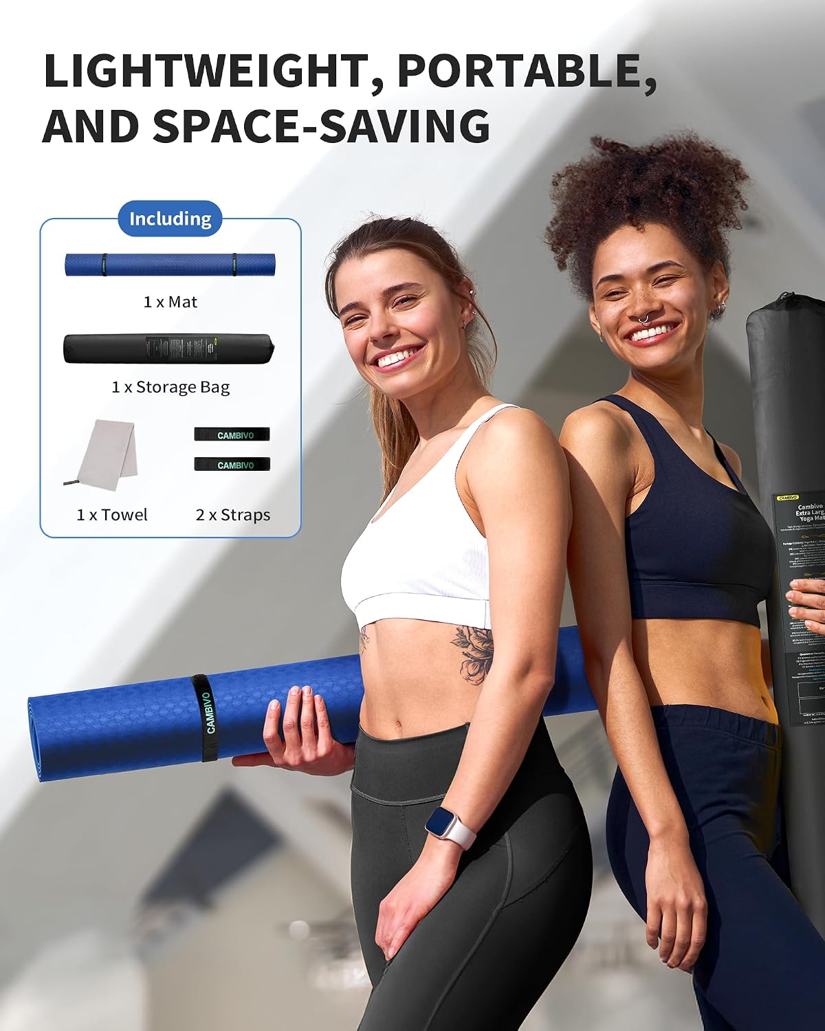 72''x48'' Large Yoga Mat, Extra Thick TPE Workout Mat