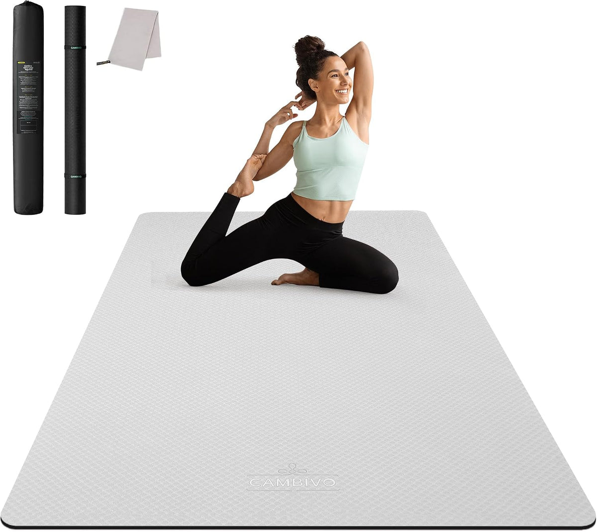 72''x48'' Large Yoga Mat, Extra Thick TPE Workout Mat