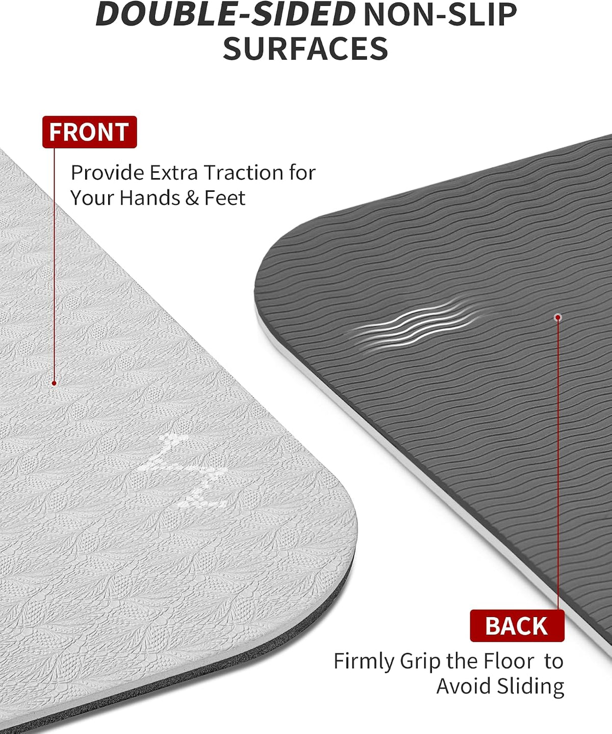 72''x48'' Large Yoga Mat, Extra Thick TPE Workout Mat