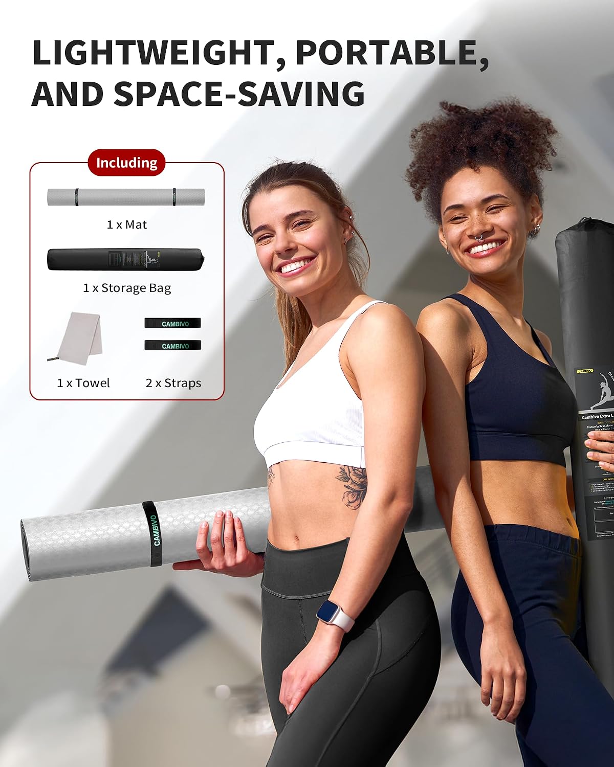 72''x48'' Large Yoga Mat, Extra Thick TPE Workout Mat