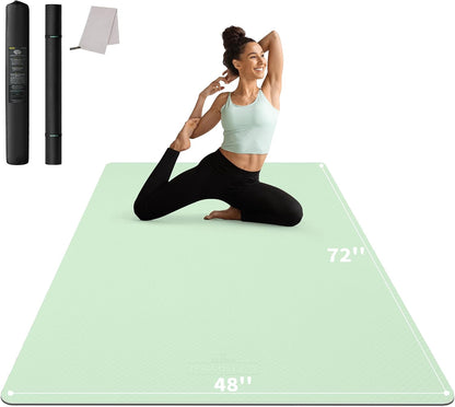 72''x48'' Large Yoga Mat, Extra Thick TPE Workout Mat