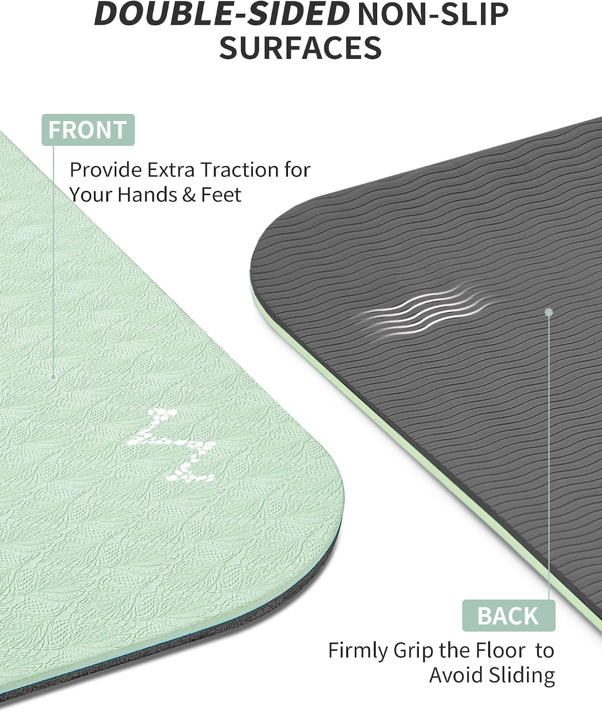 72''x48'' Large Yoga Mat, Extra Thick TPE Workout Mat