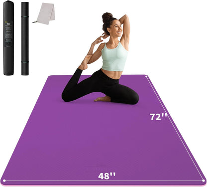 72''x48'' Large Yoga Mat, Extra Thick TPE Workout Mat