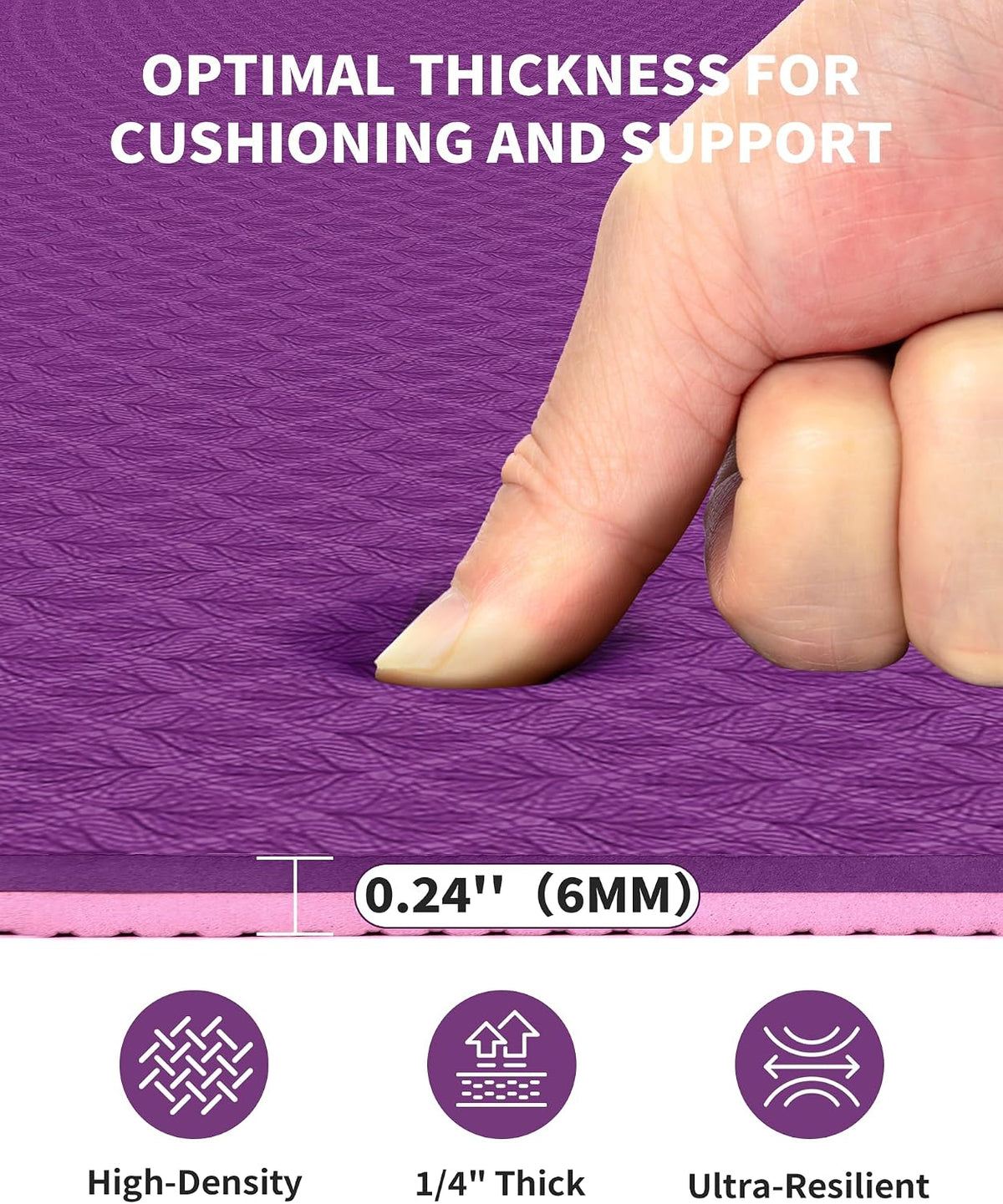 72''x48'' Large Yoga Mat, Extra Thick TPE Workout Mat