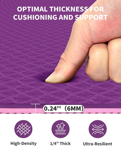72''x48'' Large Yoga Mat, Extra Thick TPE Workout Mat