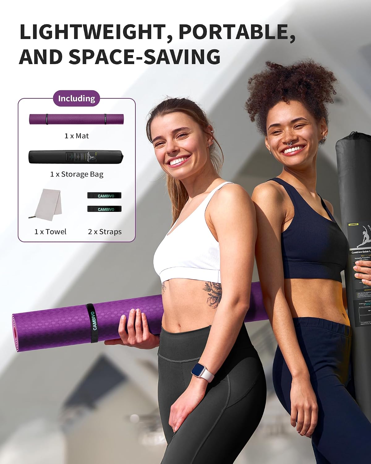 72''x48'' Large Yoga Mat, Extra Thick TPE Workout Mat