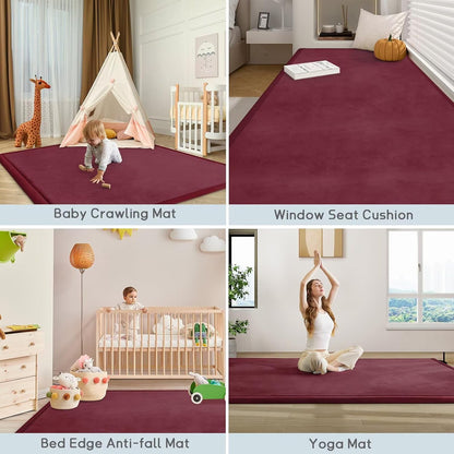 Baby Play Mat for Floor Nursery Rug Muscle Mat Area Rug Playroom Rug 50"x50" Playpen Mat Elastic Foam 1.3" Thick Crawling Mat for Babies,Toddlers, Infants, Kids,Grey
